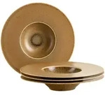 M&auml;ser Tellerset Grumpy, Gold, Keramik, 4-teilig, rund, lebensmittelecht, Essen &