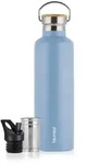 Blumtal Trinkflasche, Blaugrau, Metall, 1 L, Zylindrisch, Einhandbedienung,...