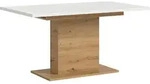Mid.you Esstisch, Wei&szlig;, Holzwerkstoff, rechteckig, S&auml;ule, 90x76x150-190 cm, FSC