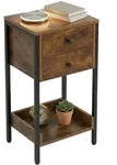 Relaxdays Beistelltisch, Dunkelbraun, Holzwerkstoff, Metall, Kunststoff, 38x69.5x28