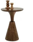 Idimex Beistelltisch, Braun, Holz, Echtholz,Mangoholz, Mode, Rund, 40x56x40 cm,