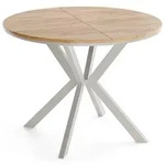 WFL Group Esstisch, Eiche Wotan, Metall, Nachbildung, 6-Sitzer, Rund,Rund, 130x76x90