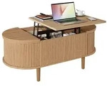 Redom Couchtisch, Eiche, Holzwerkstoff, 48x53.5x100 cm, Wohnzimmer,...