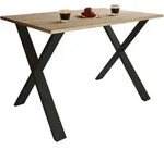 Mid.you Esstisch, Schwarz, Sonoma Eiche, Metall, Holzwerkstoff, rechteckig, X-Form,