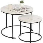 Relaxdays Beistelltisch, Mehrfarbig, Holzwerkstoff, Metall, 60x45.5x60 cm,