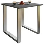 Mid.you Esstisch, Anthrazit, Silber, Metall, Holzwerkstoff, quadratisch, U-Form,