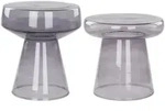 Beliani Beistelltisch, Grau, Glas, Rund, 37x43x37 cm, Wohnzimmer,...