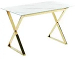 Beliani Esstisch, Wei&szlig;, Glas, 4-Sitzer, Rechteckig, 70x75x120 cm, Esszimmer,...