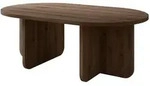 Mirjan24 Couchtisch, Nussbaum, Holzwerkstoff, Rechteckig,Oval, 110x42x65 cm,