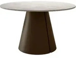 Mirjan24 Esstisch, Braun, Ecru, Metall, Rund,Rund, 120x76x120 cm, Esszimmer,...