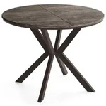 WFL Group Esstisch, Dunkelgrau, Metall, Nachbildung, 8-Sitzer, Rund,Rund, 140x76x100