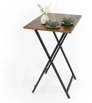 Relaxdays Beistelltisch, Braun, Metall, Holzwerkstoff, 48x66.5x36 cm, Wohnzimmer,