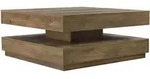 [en.casa] Couchtisch, Braun, Holzwerkstoff, Holz Optik, Quadratisch, 76x38x76 cm,