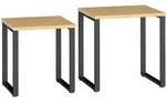 Homcom Couchtisch, Natur, Metall, Nachbildung, Rechteckig, eckig, 50x60x60 cm,
