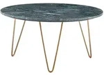 Livetastic Couchtisch, Gr&uuml;n, Stein, rund, Haarnadel, 70x35x70 cm, einfacher...