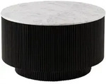 Massivmoebel24 Couchtisch, Schwarz, Holz, Echtholz,Mangoholz, Rund, 80x45x80 cm,