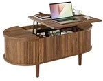 Redom Couchtisch, Walnuss, Holzwerkstoff, 48x53.5x100 cm, Wohnzimmer,