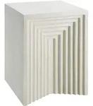tectake Beistelltisch, Creme, Keramik, Abstrakt, 38x51x38 cm, Wohnzimmer,