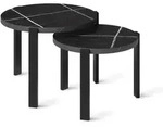 Vicco Couchtisch-Set, Schwarz, Schwarz, Holzwerkstoff, Rund, 60x45x60 cm,...