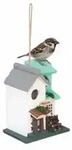 Relaxdays Vogelhaus, Mehrfarbig, Holz, 18x23x13 cm, Gartenzubeh&ouml;r,...