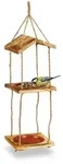 Relaxdays Vogelfutterstation, Hellbraun, Holz, Textil, Kunststoff, 20x73x20 cm,