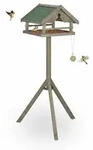 Relaxdays Vogelfutterhaus, Braun, Holz, Papier, 37x120x37.5 cm, Gartenzubeh&ouml;r,