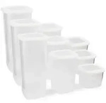 P & B Vorratsdosenset, Wei&szlig;, Kunststoff, 9-teilig, 0,55 L, BPA-frei,