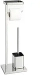Relaxdays Wc-Garnitur, Silber, Metall, Kunststoff, 25.5x65.5x12.5 cm, Badezimmer, WC
