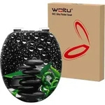 Woltu WC, Schwarz, Hellgrau, Holzwerkstoff, Metall, Oval, 37x5x43 cm,...