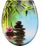 Woltu WC, Wei&szlig;, Mauve, Kunststoff, Oval, 37x3.4x45 cm, Badezimmer, WC...