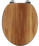 Woltu WC, Braun, Holzwerkstoff, Oval, 37x2.51x43 cm, Badezimmer, WC...