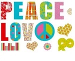 Komar Dekosticker Love And Peace, Mehrfarbig, Kunststoff, 15-teilig, 100x70 cm, Made