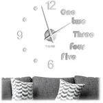 Relaxdays Wanduhr, Silber, Textil, Metall, Kunststoff, 110x110x3.5 cm, Dekoration,
