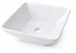 Relaxdays Waschbecken, Wei&szlig;, Keramik, 41.5x13x41.5 cm, Badezimmer, Waschbecken...