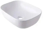 Relaxdays Aufsatzwaschbecken, Wei&szlig;, Keramik, 46x14x32 cm, Badezimmer,...