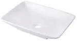 Relaxdays Waschbecken, Wei&szlig;, Keramik, 59x10x37 cm, Badezimmer, Waschbecken &