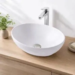 Relaxdays Aufsatzwaschbecken, Wei&szlig;, Keramik, 41x15x34 cm, Badezimmer,...