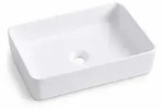 Relaxdays Waschbecken, Wei&szlig;, Keramik, 50x11x35 cm, Badezimmer, Waschbecken &