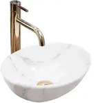 REA Aufsatzwaschbecken, Wei&szlig;, Keramik, Oval, 27x13x35 cm, Badezimmer, Waschbecken &