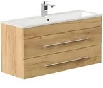 Mid.you Waschtischkombi, Eiche, Metall, 2 Schublade(n) Schubladen, 100 cm,...