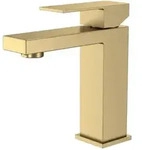Waschtischarmatur, Gold, Metall, 5x11.9x16.2 cm, Badezimmer, Waschbecken &...