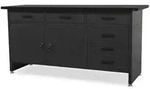 Jan Nowak Werkbank, Schwarz, Metall, Rechteckig, 170x85x60 cm, Freizeit,...