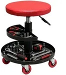 Relaxdays Werkstatthocker, Rot, Metall, Kunststoff, 38x42x38 cm, Arbeitszimmer,