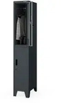 Mitarbeiter-Garderobenschrank, Anthrazit, Metall, 29x172x45 cm, Garderobe,