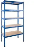 tectake Schwerlastregal, Blau, Metall, Rechteckig, 45.5x180.5x90.5 cm, Freizeit,