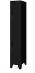 Mitarbeiter-Garderobenschrank, Schwarz, Metall, 29x172x45 cm, Garderobe,