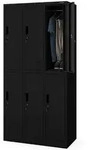 Jan Nowak Umkleideschrank, Schwarz, Metall, Rechteckig, 90x185x45 cm, Garderobe,