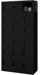 Jan Nowak Schliessfachschrank, Schwarz, Metall, Rechteckig, 90x185x40 cm,...