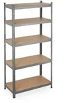Relaxdays Schwerlastregal, Mehrfarbig, Metall, Holzwerkstoff, 90x180x45 cm,...