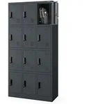 Jan Nowak Schliessfachschrank, Anthrazit, Metall, Rechteckig, 90x185x40 cm,